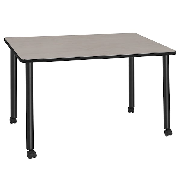 Kee 48 X 24 In. Mobile Desk - Maple Top, Black Legs